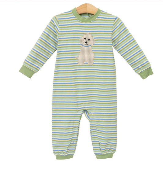Cooper's Striped Puppy Romper