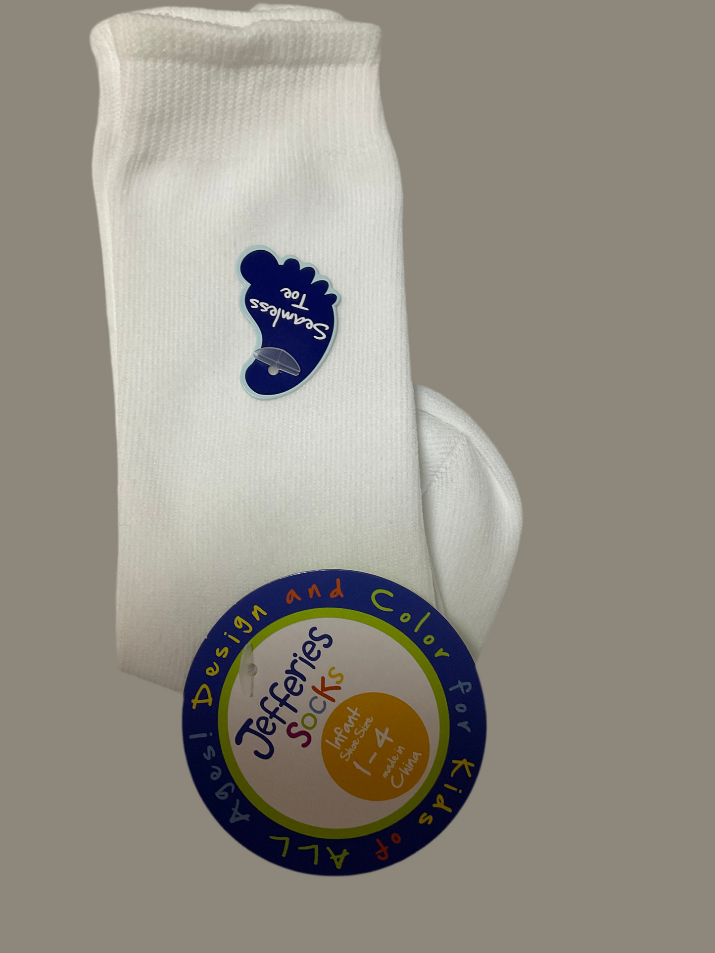 Jefferies Classic Pearl White , White Nylon Knee Socks 1 Pair #1603