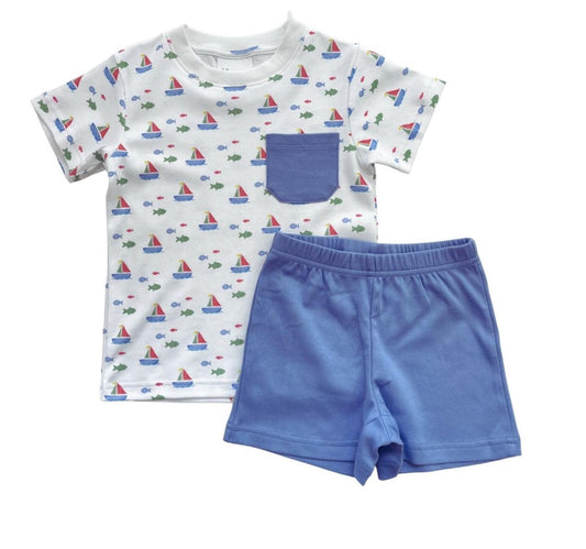 Noah Multi-Colored Sailboat Short Set