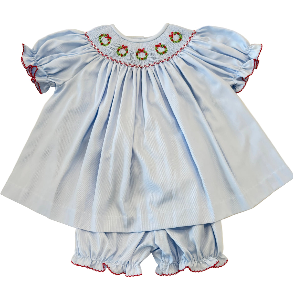 Smocked Wreath Bishop Bloomer Set