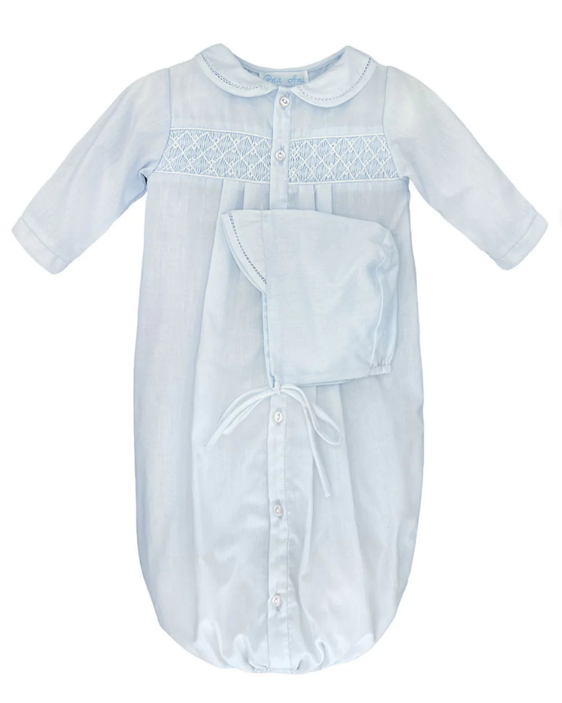 Ben’s Blue Day Gown with Cap