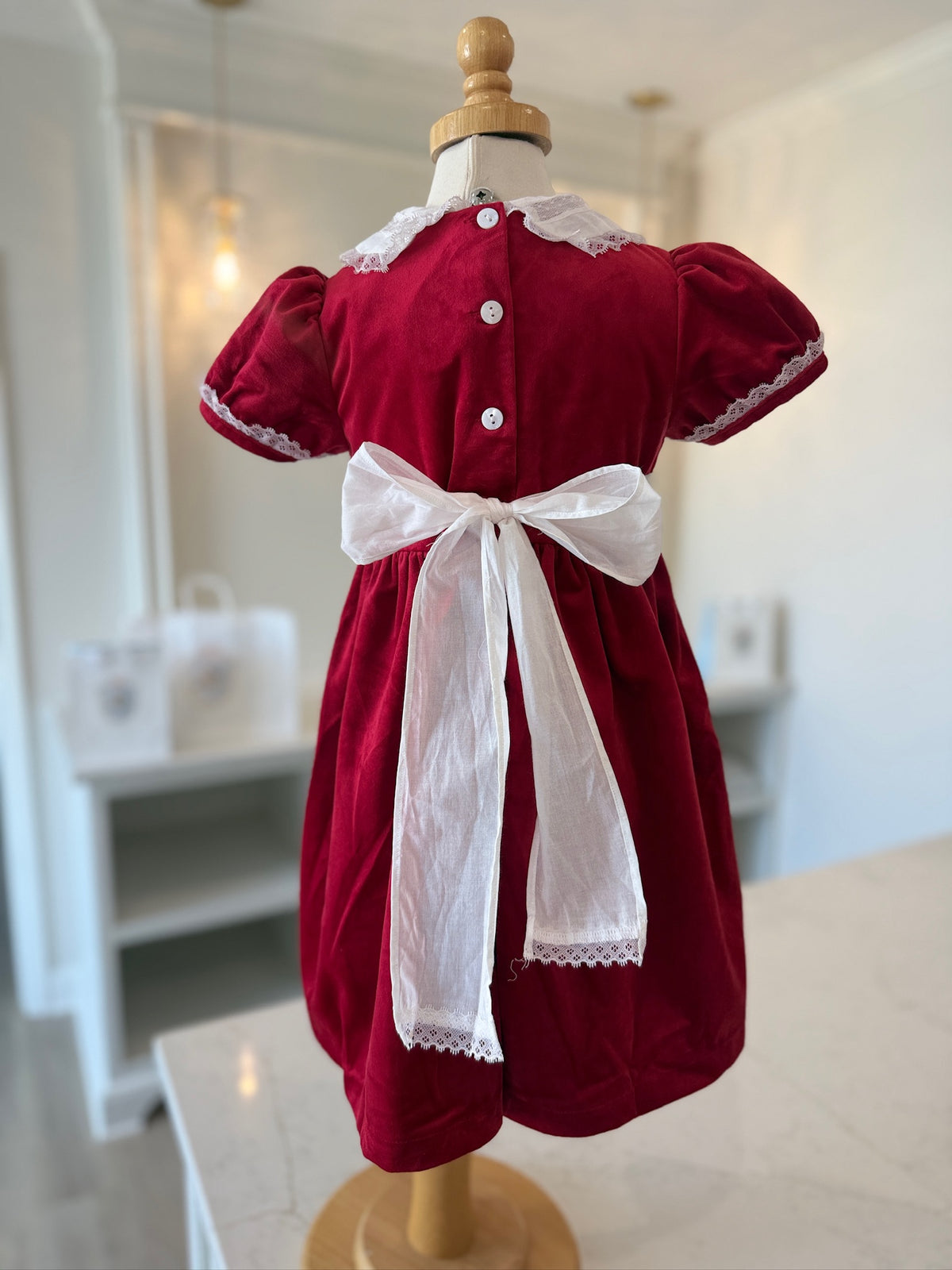 Red Velvet Sash Dress