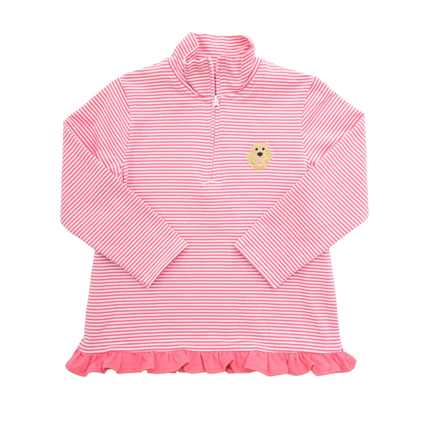 Dolly's Goldendoodle 1/4 Zip Ruffle Pullover