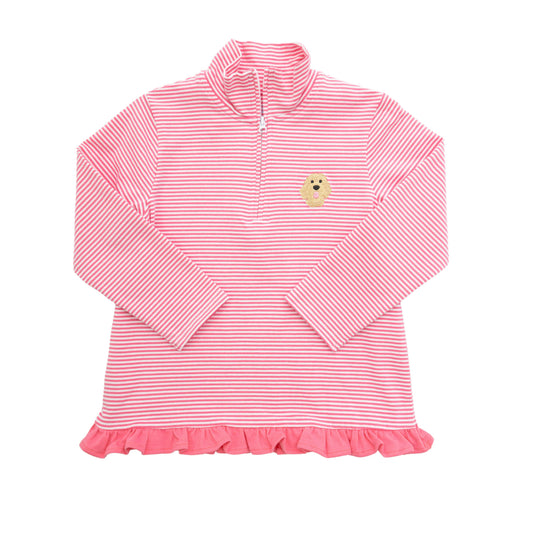 Dolly's Goldendoodle 1/4 Zip Ruffle Pullover