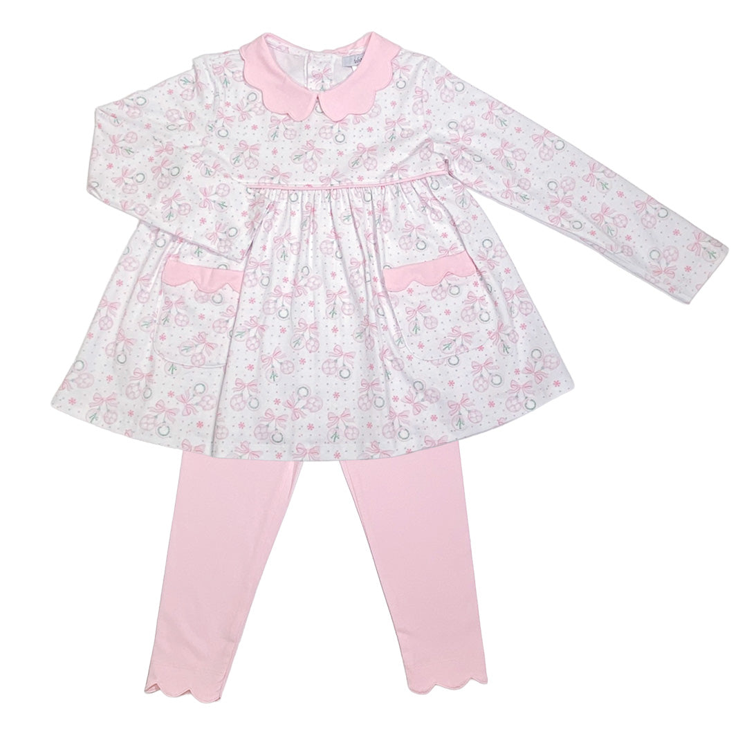 Pink Ornaments Legging Set