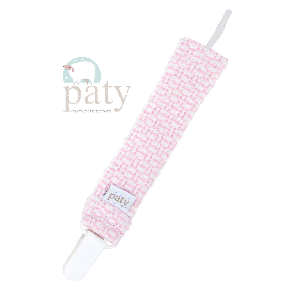 Paty Pacifier Clip PINK/WHITE