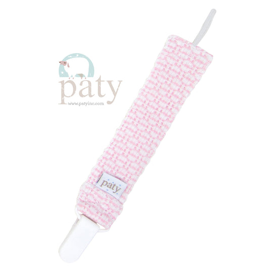 Paty Pacifier Clip PINK/WHITE