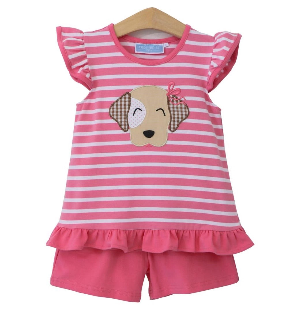 Lydia’s Pink Puppy Shorts Set