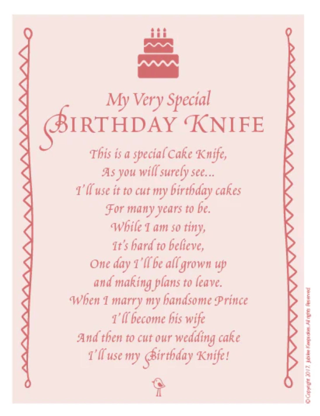 Girls Birthday Knife