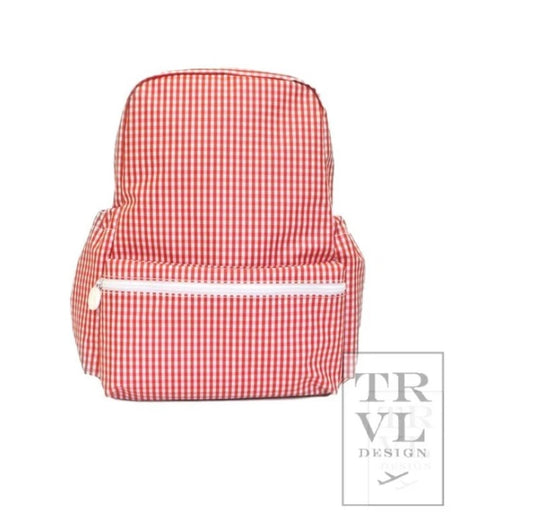 TRVL Red Gingham Backpack