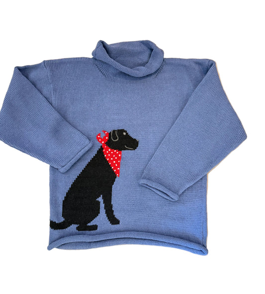 Black Lab With Bandana Sweater