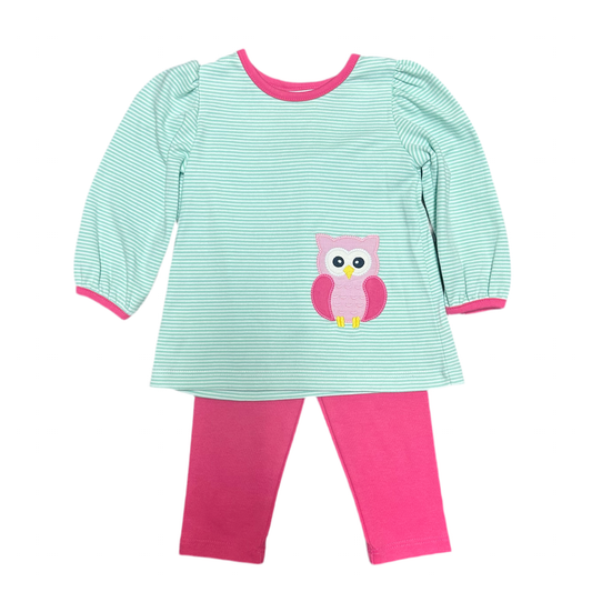 Olivia Owl Blouse & Leggings Set