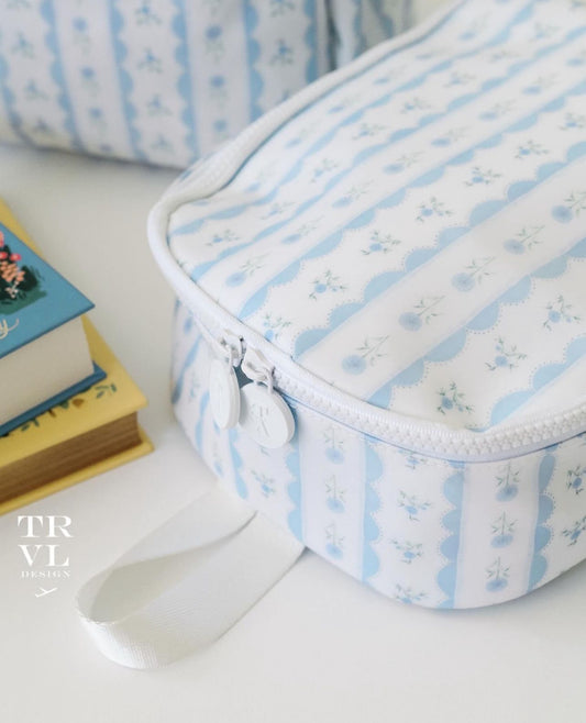 TRVL Blue Floral Stripe Lunch Bag