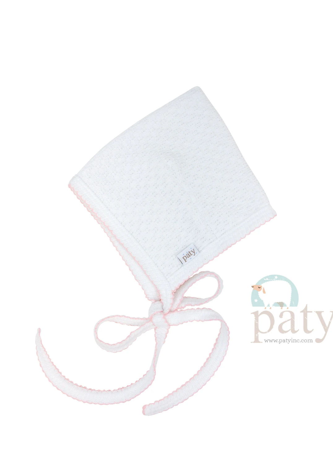 Knit Paty Bonnet #101-Pink Trim