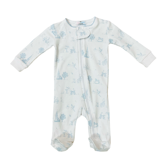 Peter Blue Toile Footie