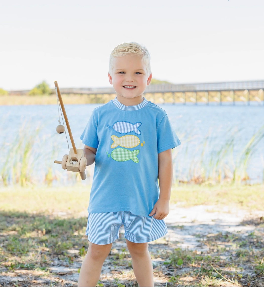 Blue Fish Trio Shorts Set