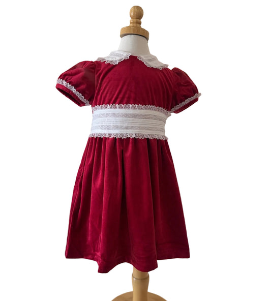 Red Velvet Sash Dress
