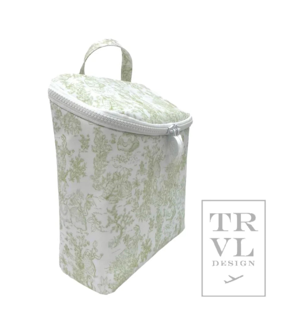 TRVL Bunny Toile Lunch Sack -Sage