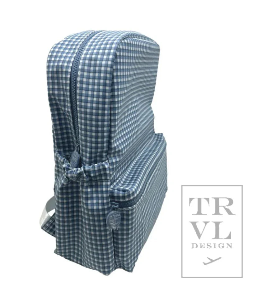 TRVL Rodeo Check Backpack- Indigo