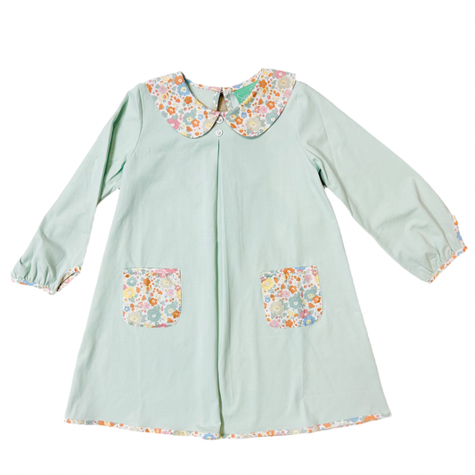 Chloe Mint Floral Pocket Dress