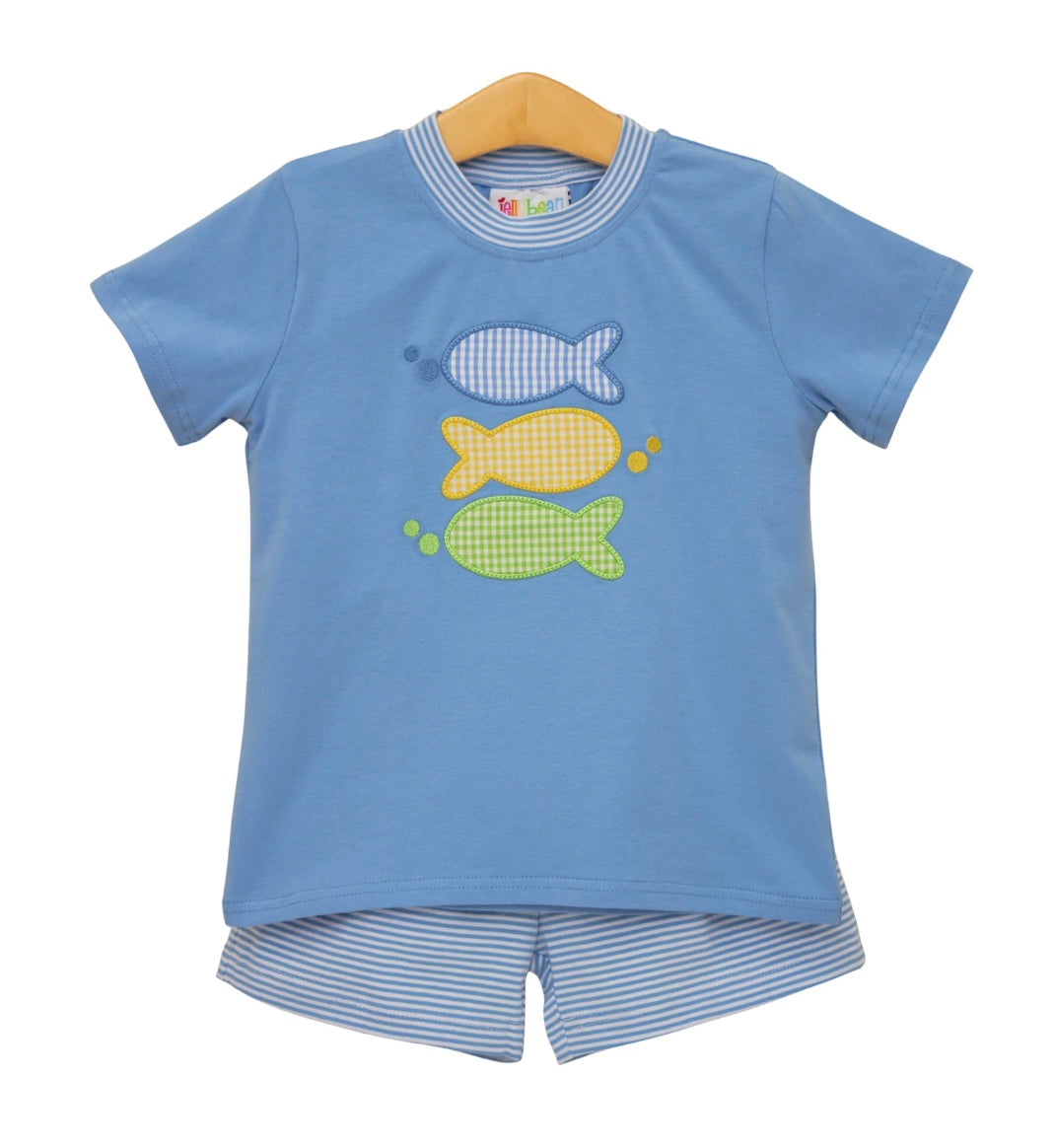 Blue Fish Trio Shorts Set