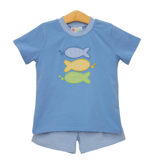 Blue Fish Trio Shorts Set