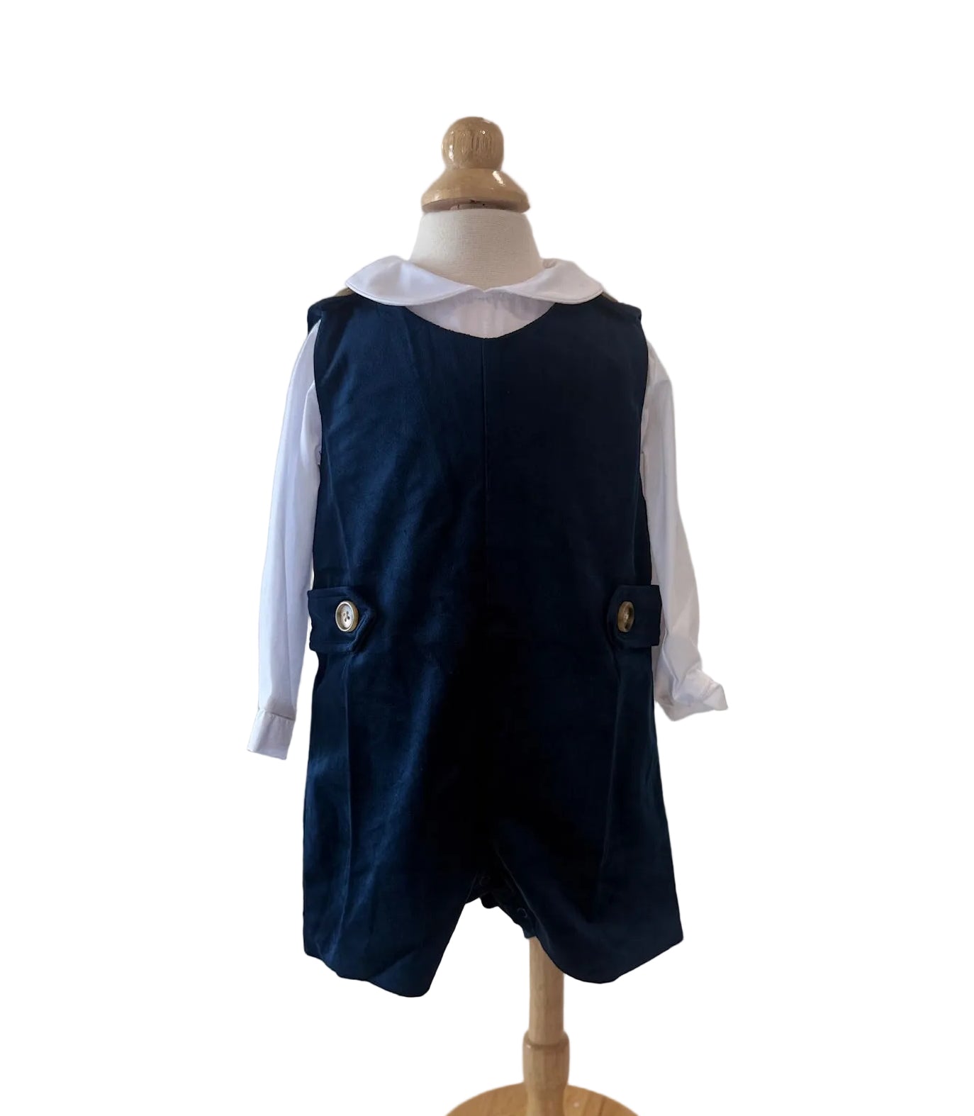 Navy Velvet Shortall