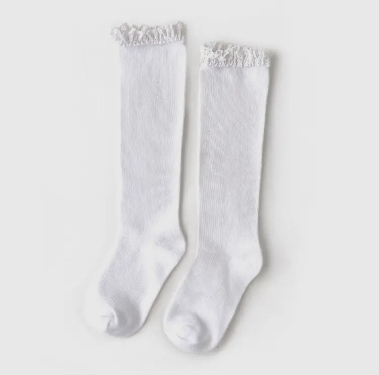 White Lace Top Knee Highs