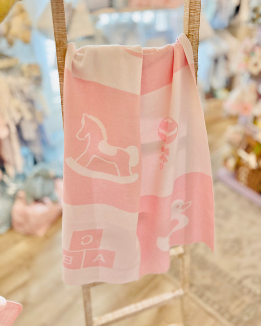 Nursery Block Blanket - Pink