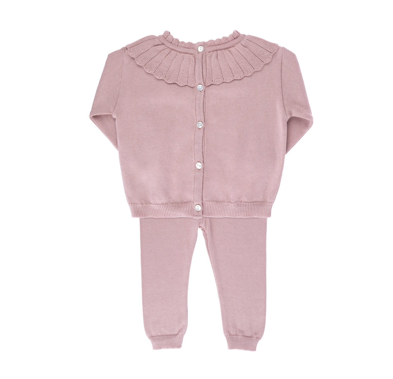 Feltman Scalloped Collar Knit Set - Mauve 49161