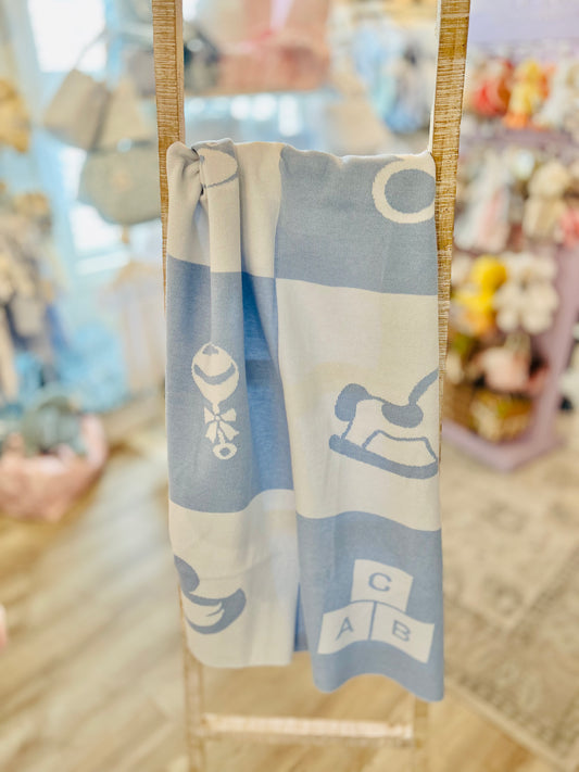 Nursery Block Blanket - Blue