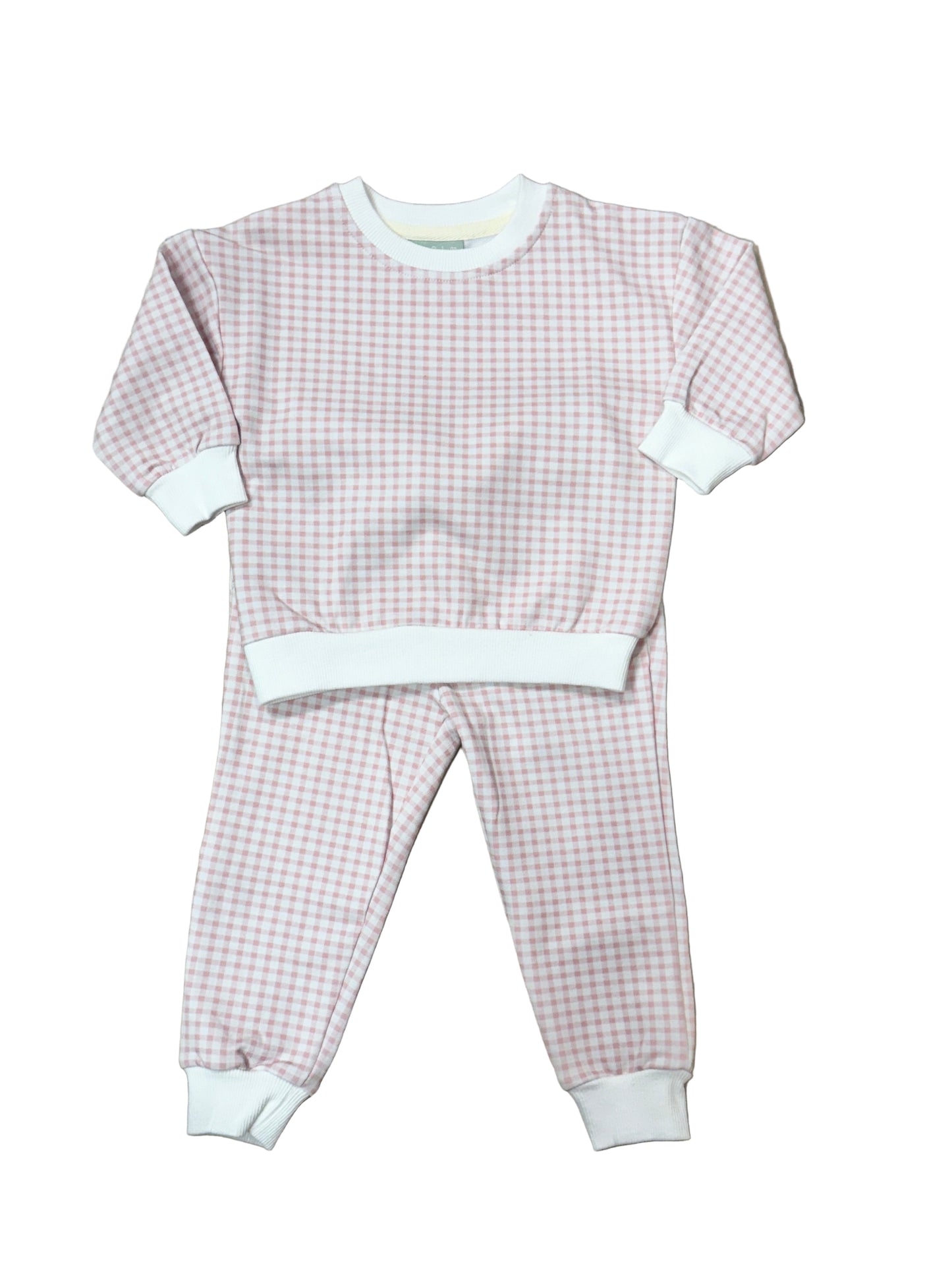 Patti's Pink Gingham Jogger Set