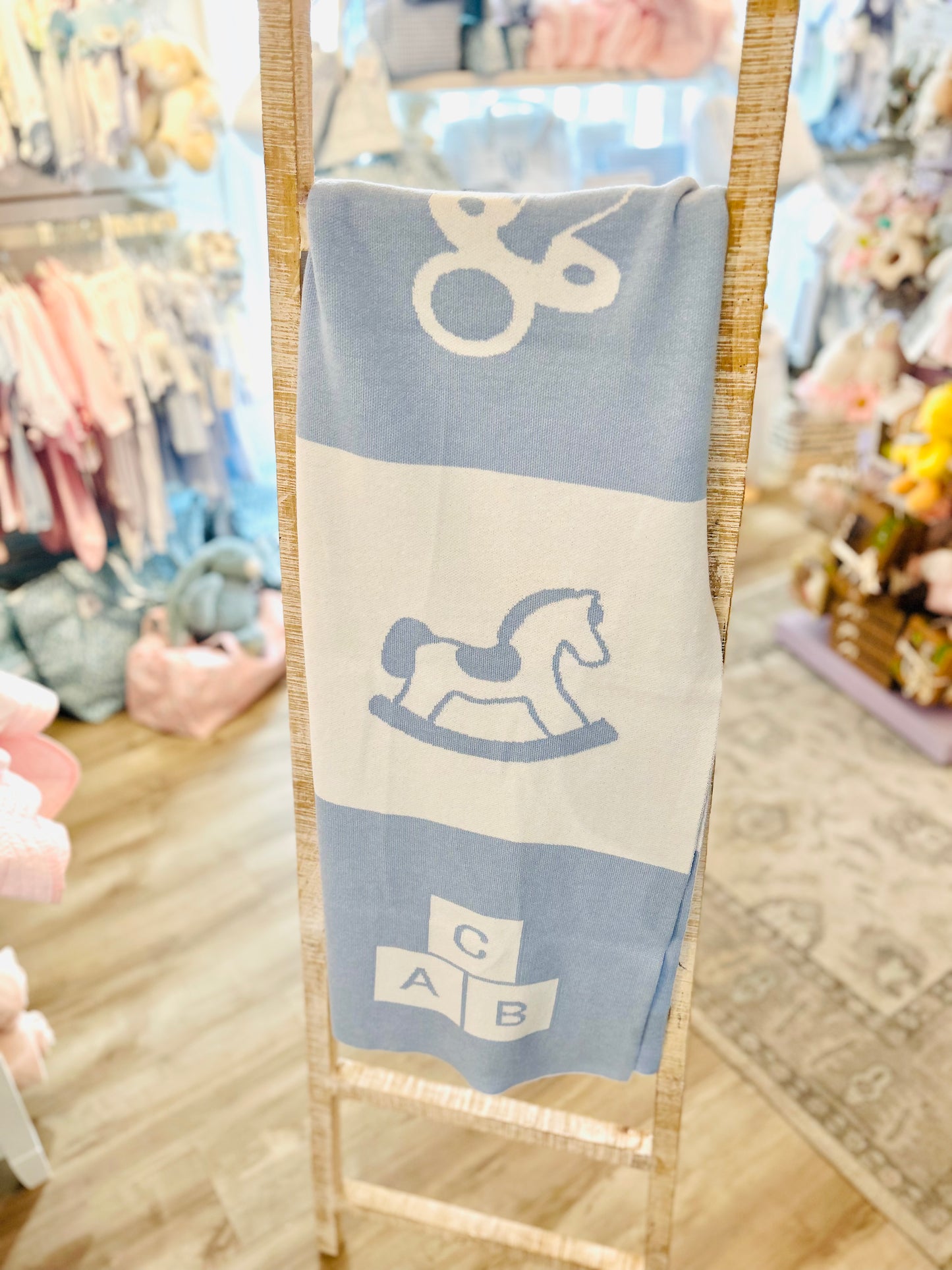 Nursery Block Blanket - Blue