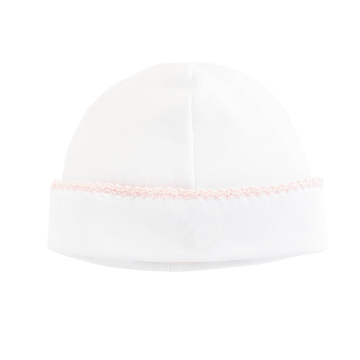 Pima Beanie with Pink Trim