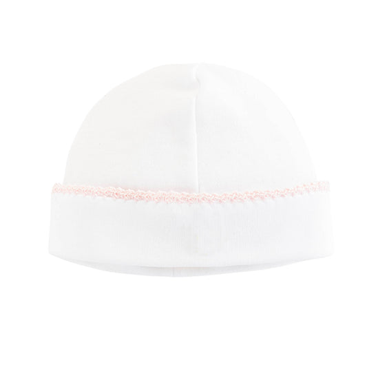 Pima Beanie with Pink Trim