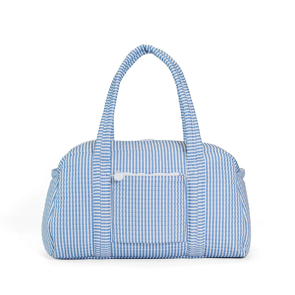 TRVL Chambray Stripe Quilted Duffle