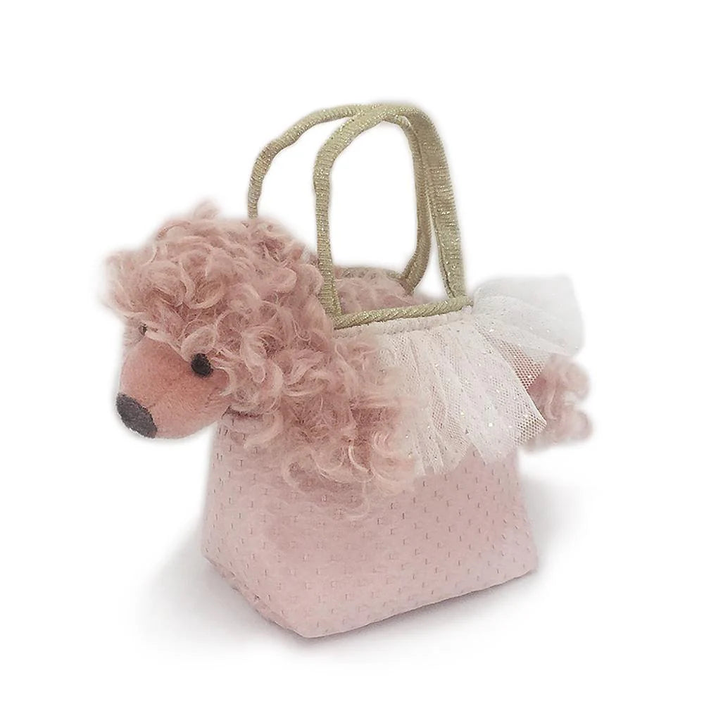 Pink Poodle Plush in Paris Purse