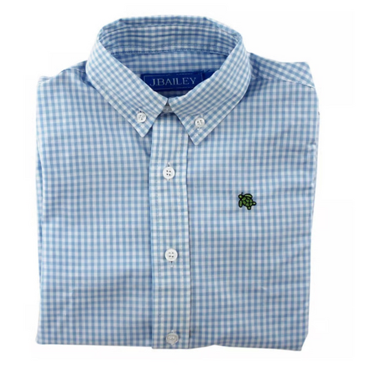 J. Bailey Blue Check Long Sleeve Button Down