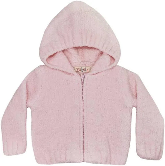 Pink Chenille Hooded Jacket