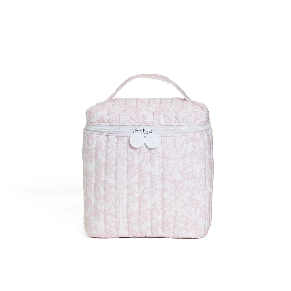 TRVL Quilted Go Go Lunch Bag Pink Woodland
