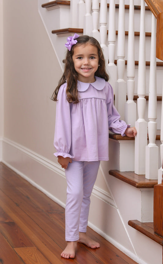 Abigail Purple Stripe Pants Set