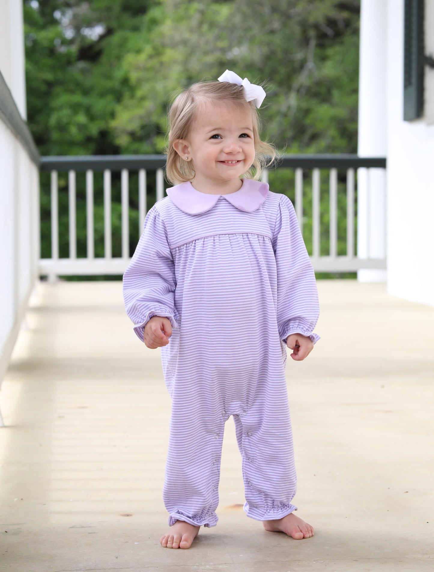 Abigail Purple Stripe Romper