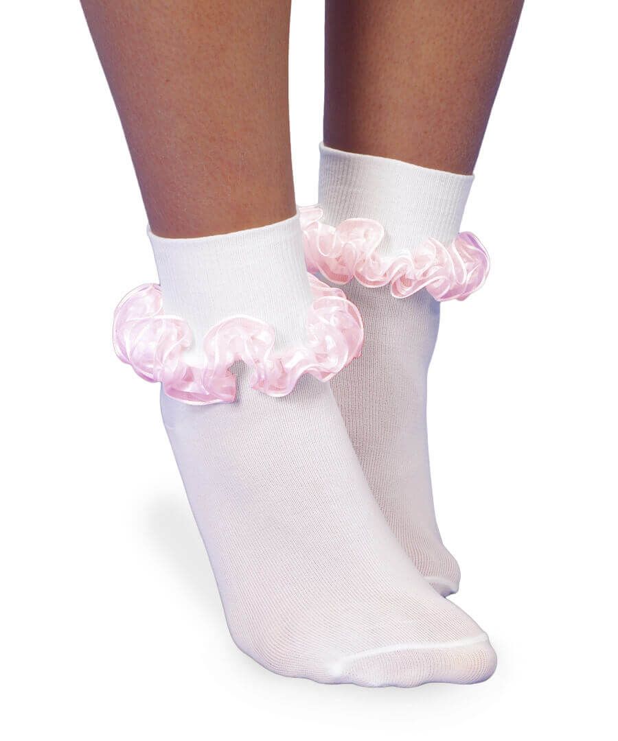White/Pink Ribbon Tutu Socks 2172