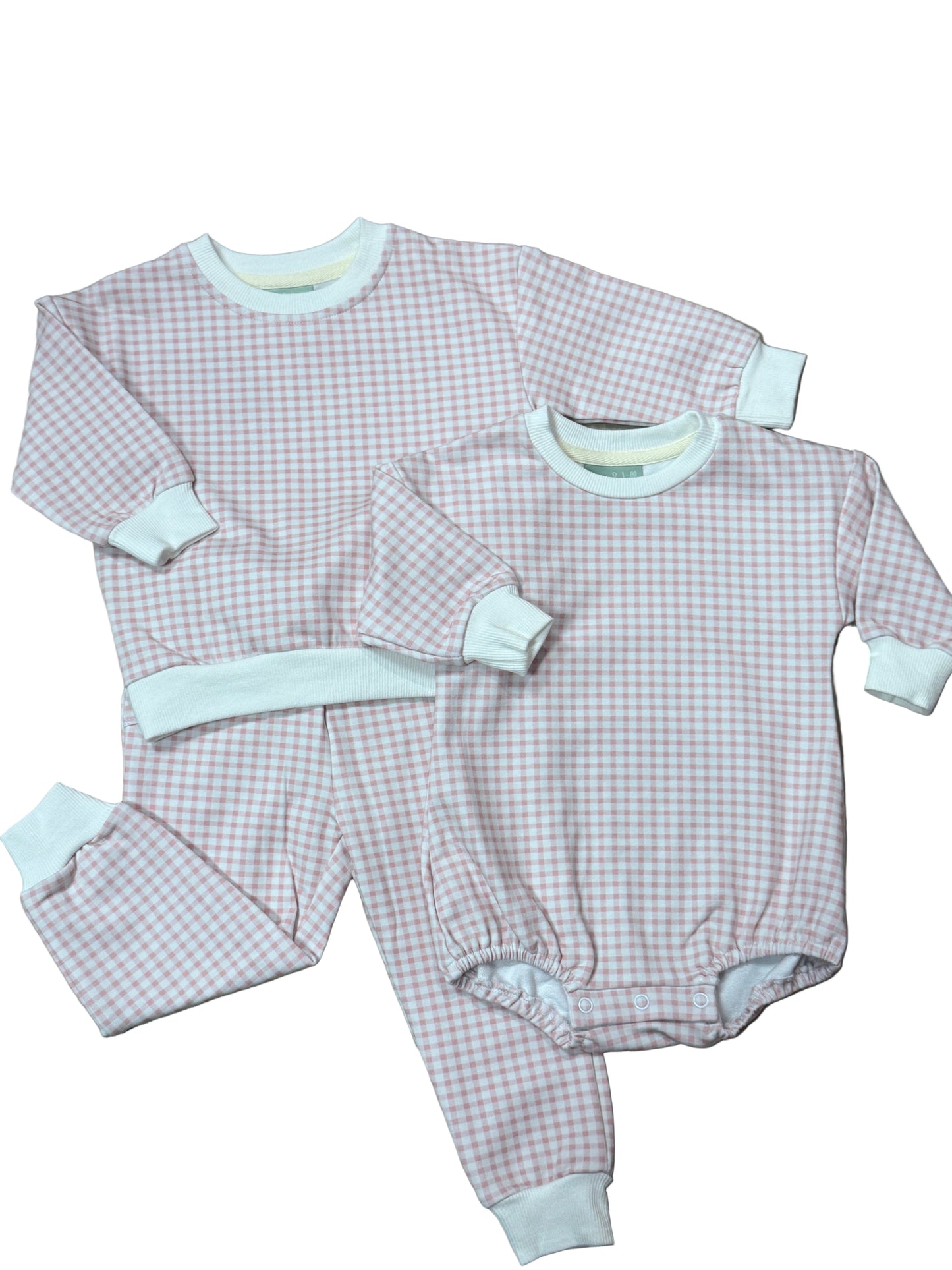 Patti's Pink Gingham Jogger Set