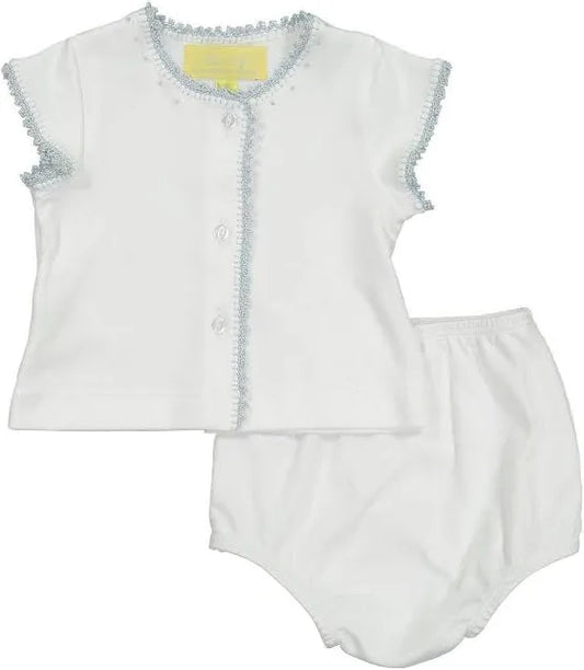 Pixie Lily Blue Trim Diaper Set