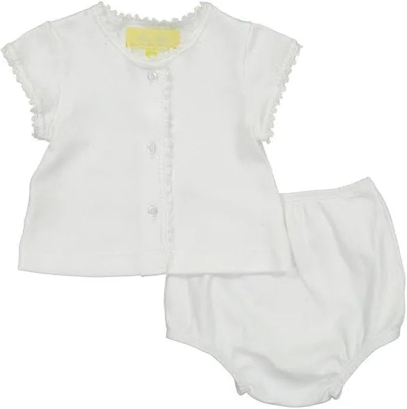 Pixie Lily White Trim Diaper Set
