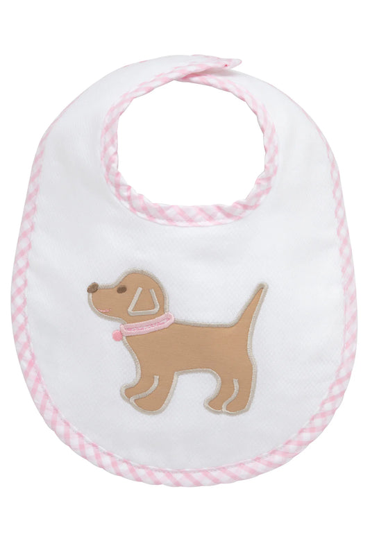 Puppy Appliqué Bib Pink