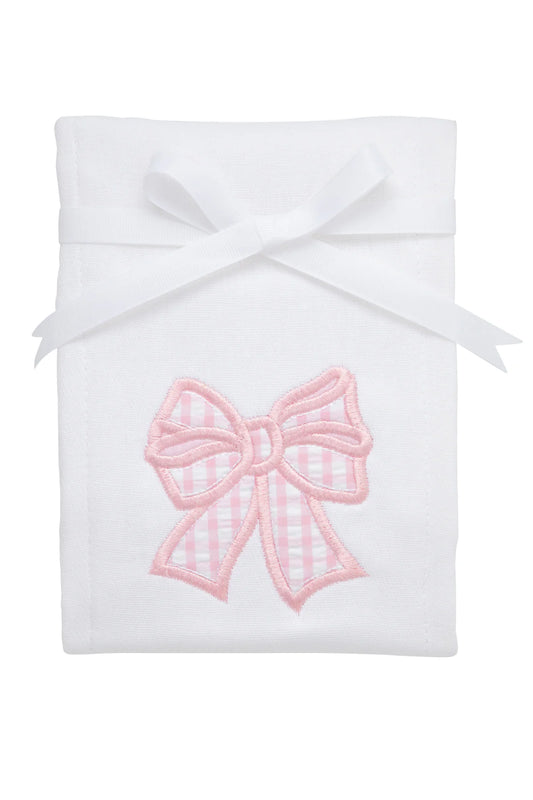 Pink Bow Burp Cloth