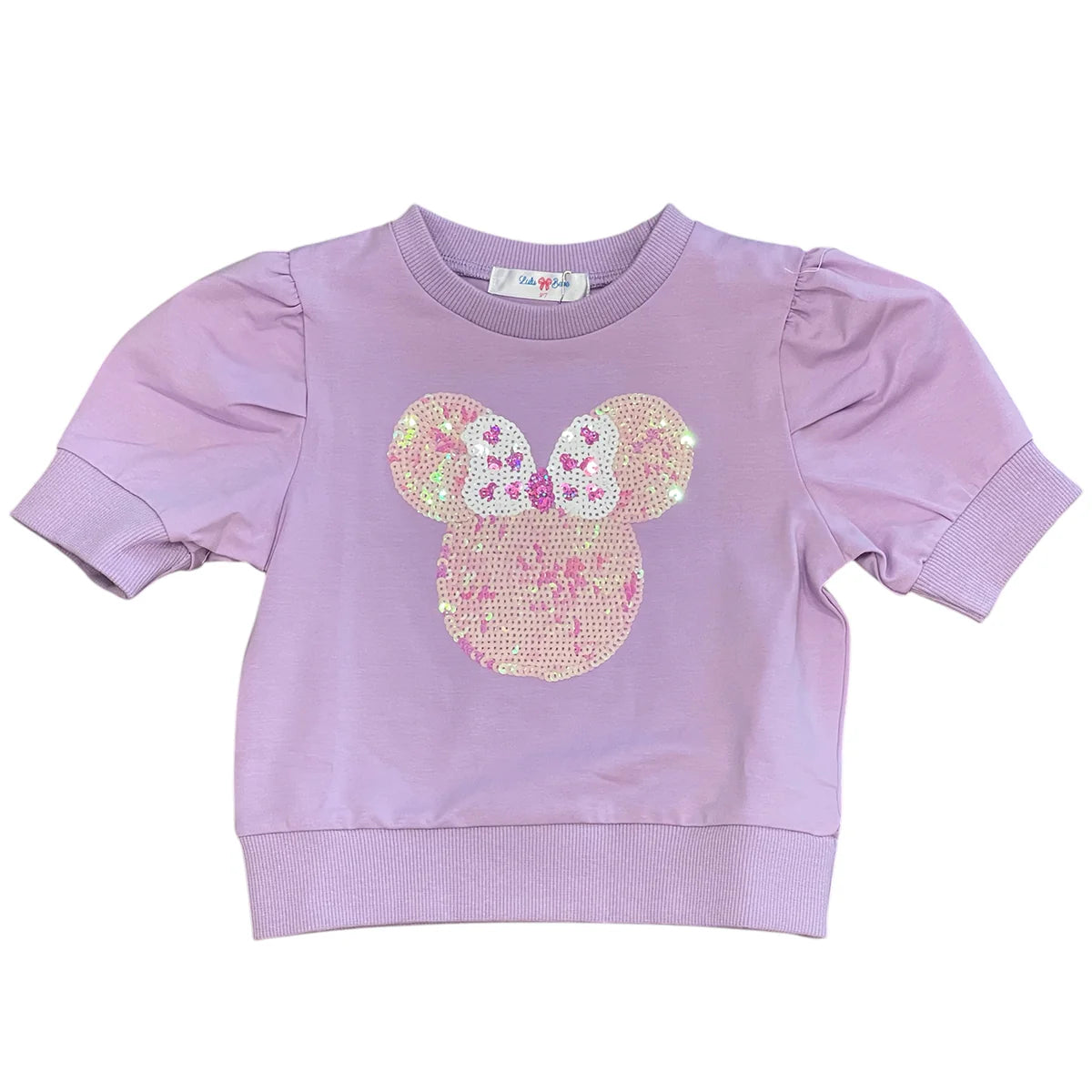 Sequin Lavender Minnie Puff Sleeve