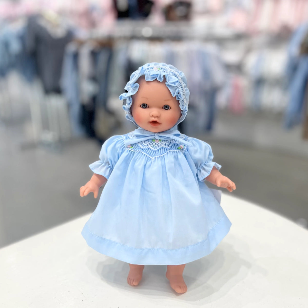 Abby 10” Doll Blue Dress & Bonnet